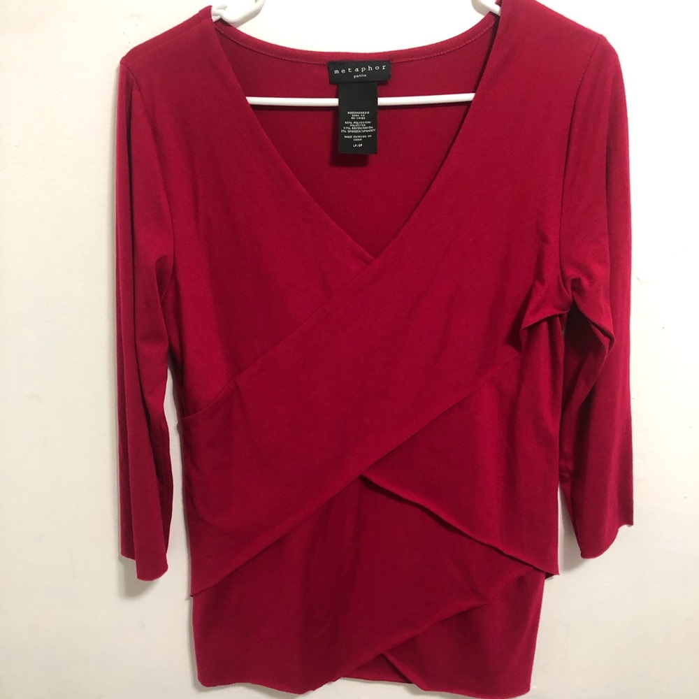 Metaphor Petite Red Blouse -L